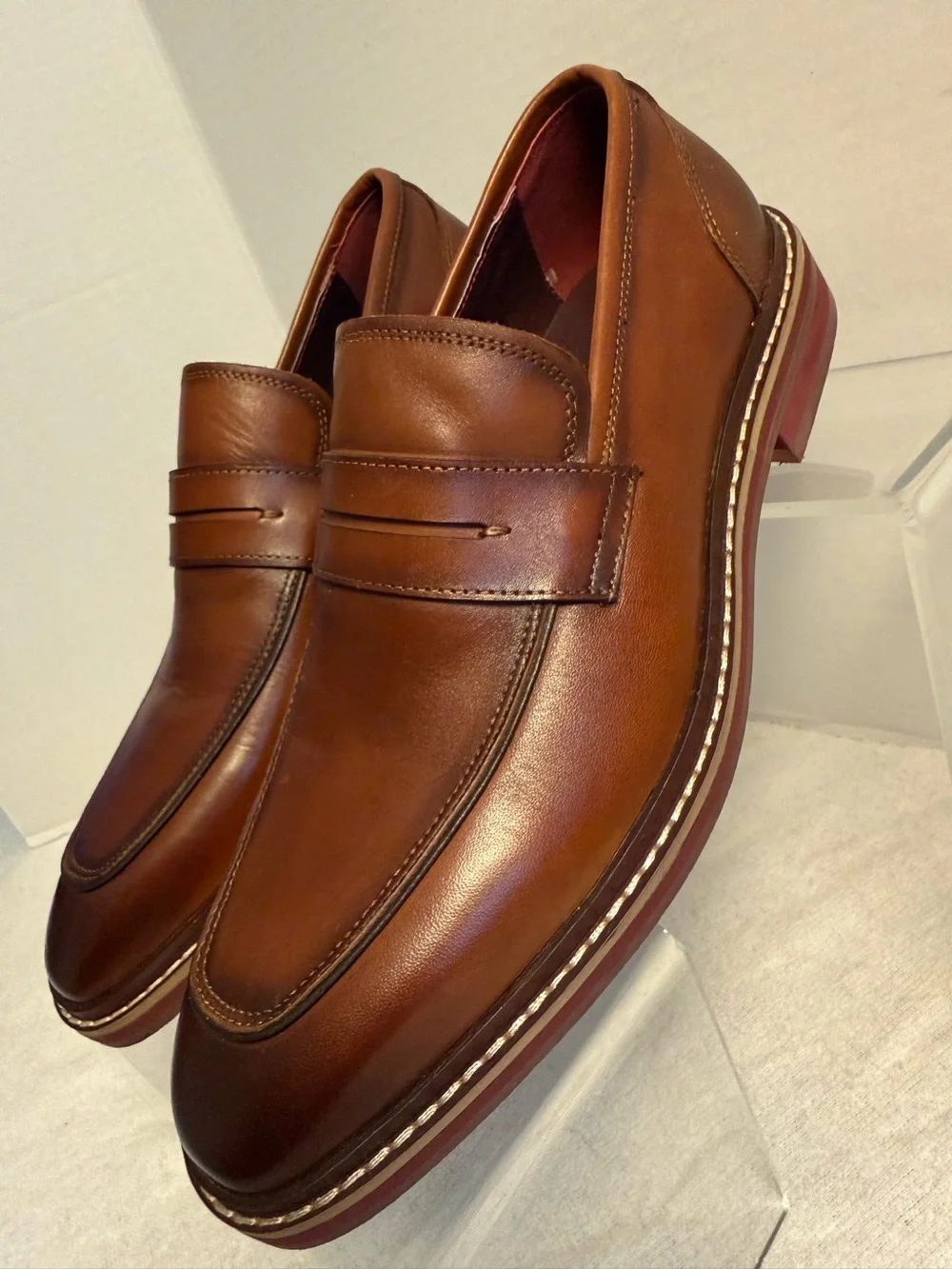 Vintage Foundry Co. Brown Penny Loafers – Men’s Size 7.5 Classic Dress Shoes New